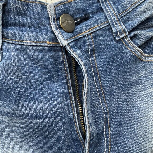 Gas Jeans Men 31x27 Blue Slim Faded Atelier Italian Design 1984 Whiskers Zip Fly - Picture 14 of 16